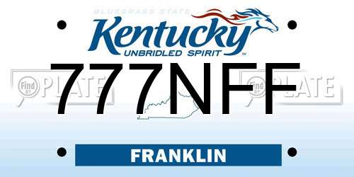 777NFF Kentucky License Plate