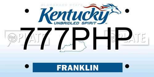 777PHP Kentucky License Plate