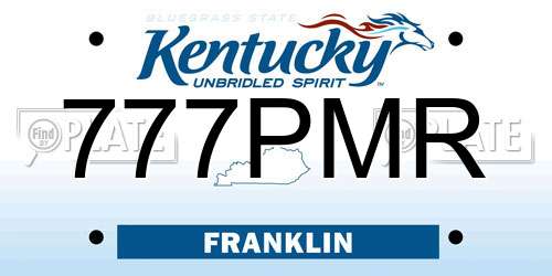 777PMR Kentucky License Plate