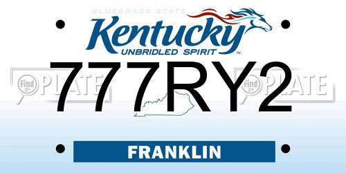 777RY2 Kentucky License Plate