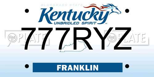 777RYZ Kentucky License Plate