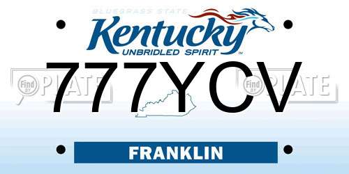 777YCV Kentucky License Plate