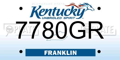 7780GR Kentucky License Plate