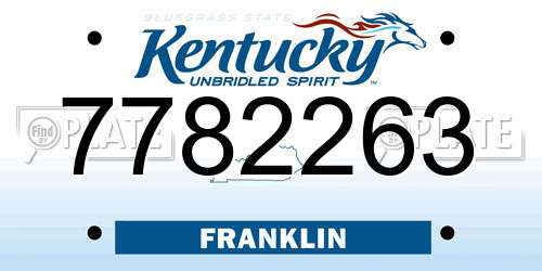7782263 Kentucky License Plate