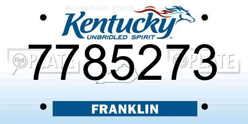 7785273 Kentucky License Plate