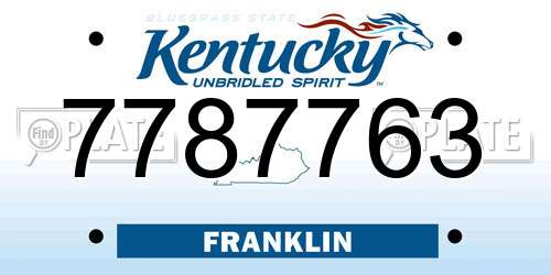 7787763 Kentucky License Plate