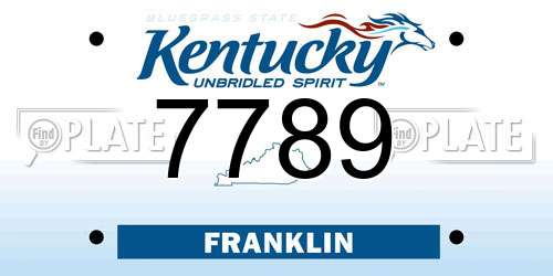 7789 Kentucky License Plate