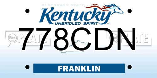 778CDN Kentucky License Plate