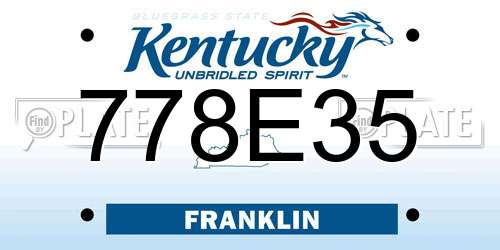 778E35 Kentucky License Plate