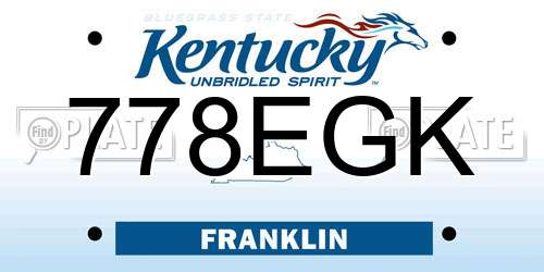 778EGK Kentucky License Plate