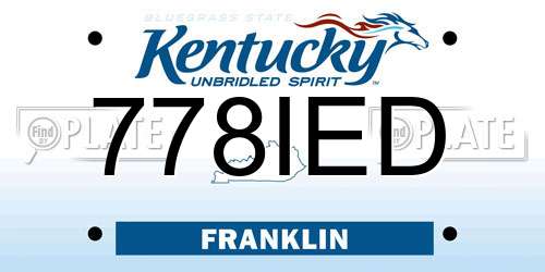 778IED Kentucky License Plate
