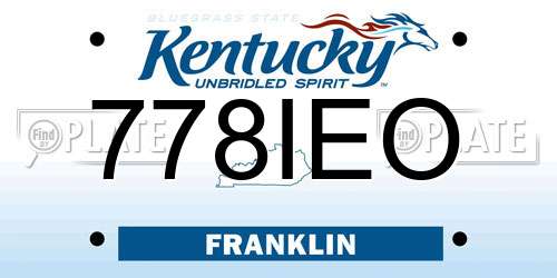 778IEO Kentucky License Plate