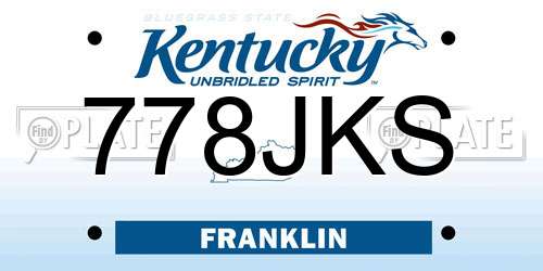 778JKS Kentucky License Plate