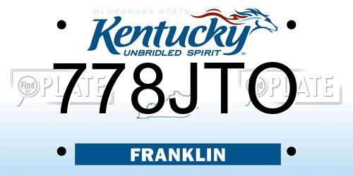 778JTO Kentucky License Plate