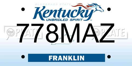 778MAZ Kentucky License Plate
