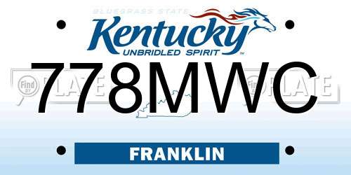 778MWC Kentucky License Plate