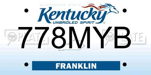 778MYB Kentucky License Plate
