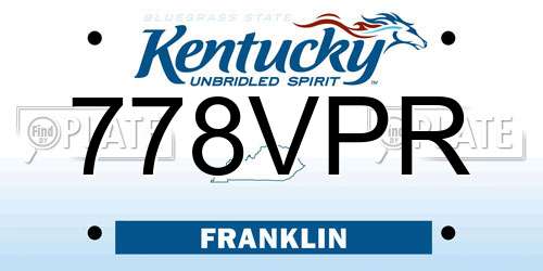 778VPR Kentucky License Plate