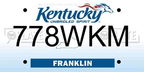 778WKM Kentucky License Plate