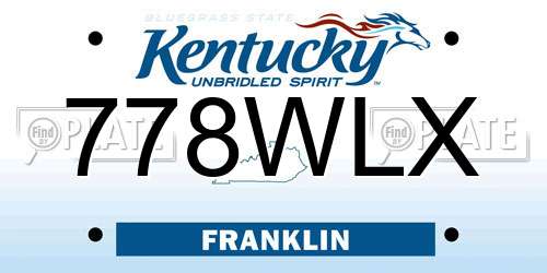 778WLX Kentucky License Plate