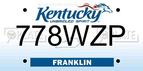 778WZP Kentucky License Plate