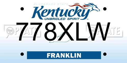 778XLW Kentucky License Plate