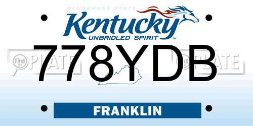 778YDB Kentucky License Plate