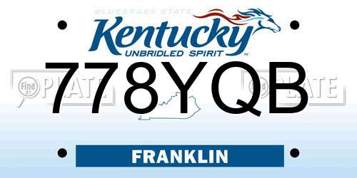 778YQB Kentucky License Plate