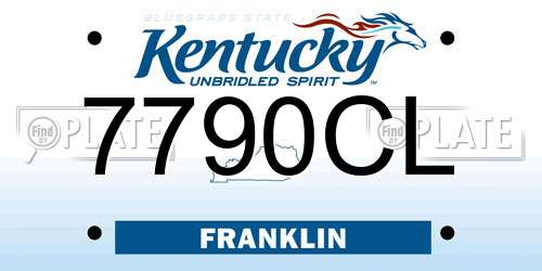7790CL Kentucky License Plate