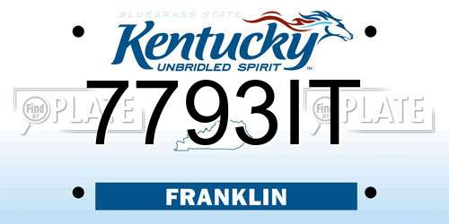 7793IT Kentucky License Plate