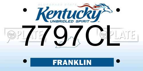 7797CL Kentucky License Plate