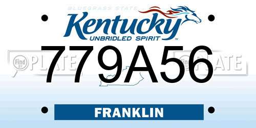 779A56 Kentucky License Plate