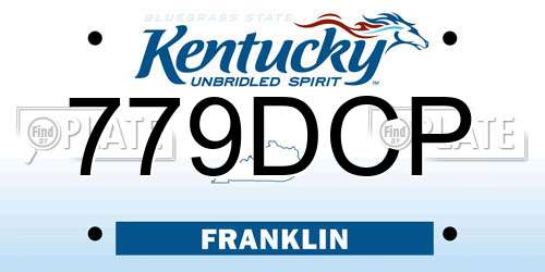 779DCP Kentucky License Plate