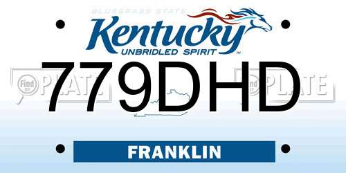 779DHD Kentucky License Plate