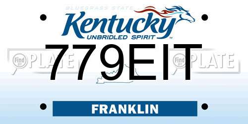 779EIT Kentucky License Plate