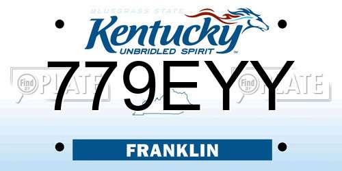 779EYY Kentucky License Plate