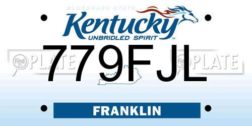 779FJL Kentucky License Plate