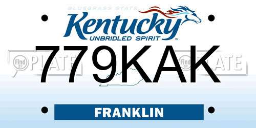 779KAK Kentucky License Plate