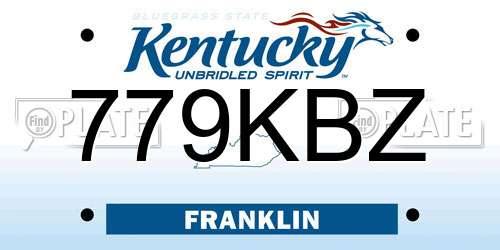 779KBZ Kentucky License Plate