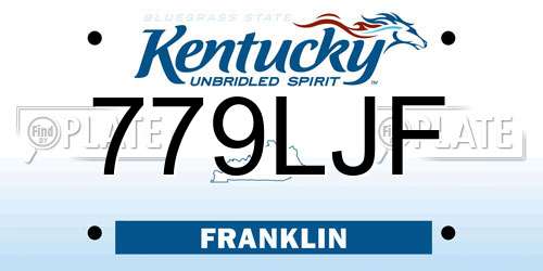 779LJF Kentucky License Plate
