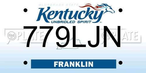 779LJN Kentucky License Plate