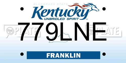 779LNE Kentucky License Plate