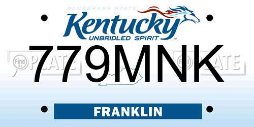 779MNK Kentucky License Plate