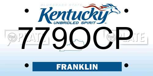 779OCP Kentucky License Plate
