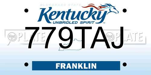 779TAJ Kentucky License Plate