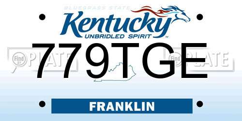 779TGE Kentucky License Plate