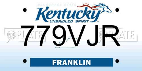 779VJR Kentucky License Plate