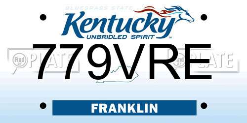 779VRE Kentucky License Plate
