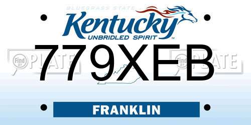 779XEB Kentucky License Plate