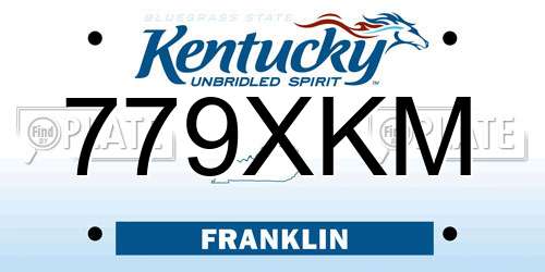 779XKM Kentucky License Plate